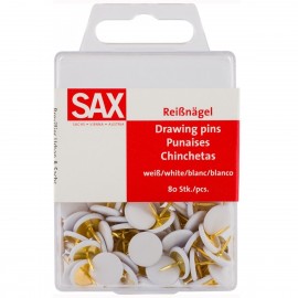 Πινέζες Λευκές 80 τεμ SAX 5-812-01  oem