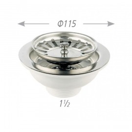 Βαλβίδα νεροχύτη 1 1/2" click clack Νο500 χρωμέ  OEM