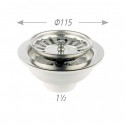 Βαλβίδα νεροχύτη 1 1/2" click clack Νο500 χρωμέ  OEM