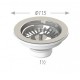Βαλβίδα νεροχύτη 1 1/2" με πείρο Νο500 χρωμέ OEM