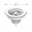 Βαλβίδα νεροχύτη 1 1/2" Λευκό χρώμα Νο501 OEM
