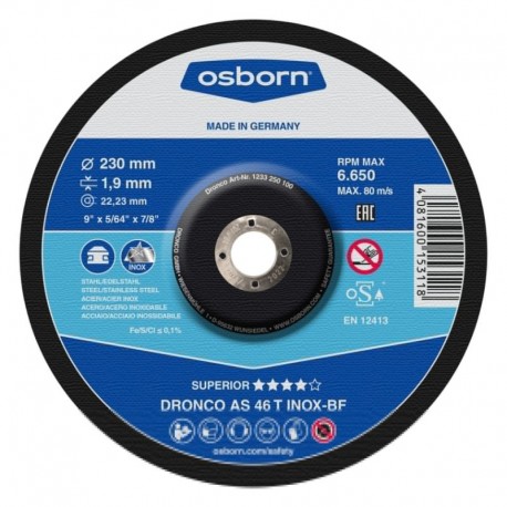 Δίσκος κοπής Inox 230x1.9x22.23mm Inox Special AS 46 T INOX BF DRONCO