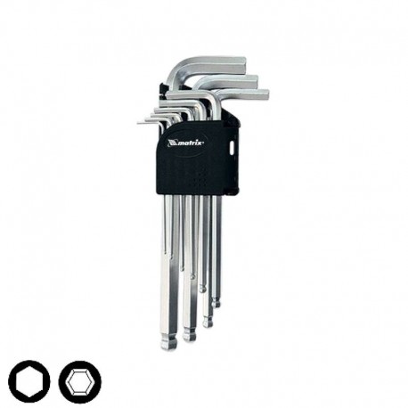 Κλειδιά Άλλεν μπίλιας CrV σετ 9 τεμ. 1.5-10mm Mtx 112339