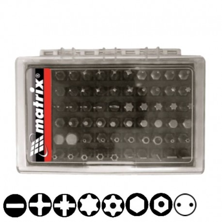 Μύτες 1/4" 25mm με μαγνητικό αντάπτορα σετ 61 τεμ. Mtx 113879
