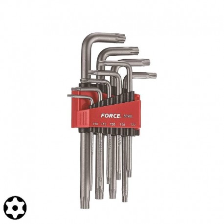 Κλειδιά άλλεν Torx με τρύπα μακριά σετ 9 τεμ. FORCE 5098LT
