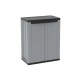 Ντουλάπα πλαστική Δίφυλλη JLINE 68 68x37.5x85cm Γκρι- Μαύρο Terry