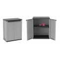 Ντουλάπα πλαστική Δίφυλλη JLINE 68 68x37.5x85cm Γκρι- Μαύρο Terry