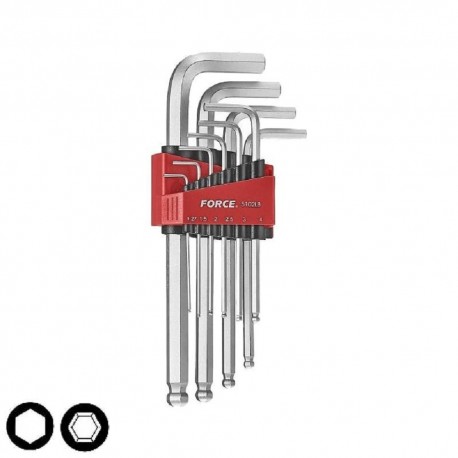 Κλειδιά άλλεν μπίλιας μακριά σετ 10 τεμ. FORCE 5102LB