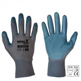 Γάντια εργασίας πλεκτά νιτριλίου Nitrox Gray Bradas