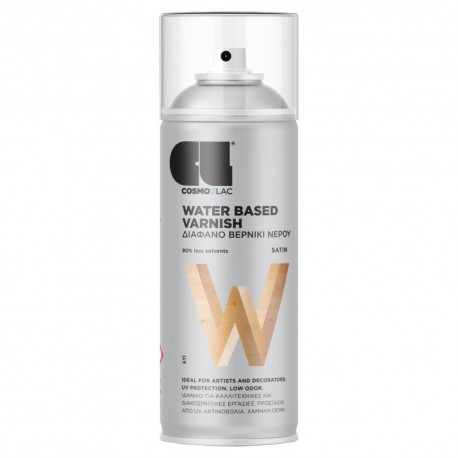 Σπρέι Βερνίκι Διάφανο νερού Satin WATER BASED VARNISH 400ml No611 COSMOS LAC