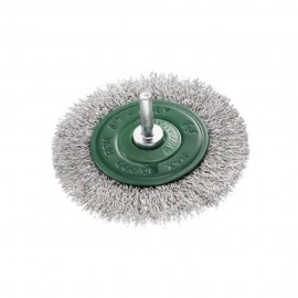 Συρματόβουρτσα στρογγυλή Inox με αξονάκι 6mm SIT