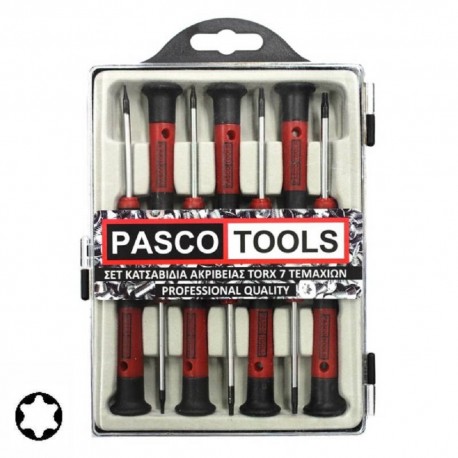 Κατσαβίδια ακριβείας Torx σετ 7 τεμ. 50mm T5-T15 PASCO TOOLS