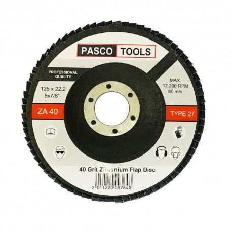 Δίσκος λείανσης μετάλλων βεντάλια Φ125x22.22mm PASCO TOOLS