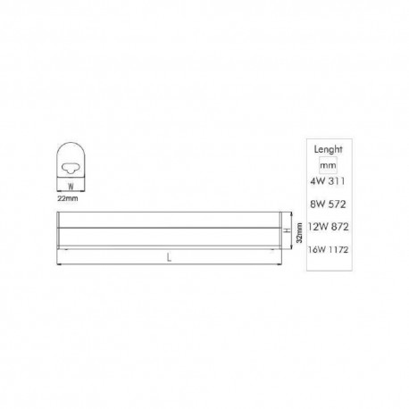 Φωτιστικό Πάγκου Led 4w 31cm VITOONE 2310350