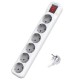 Πολύπριζο με διακόπτη και καλώδιο 1.5m 3X1.5mm Eurolamp