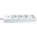 Πολύπριζο 3 θέσεων σούκο και 2 USB και καλώδιο 1.5m Eurolamp 147-62150