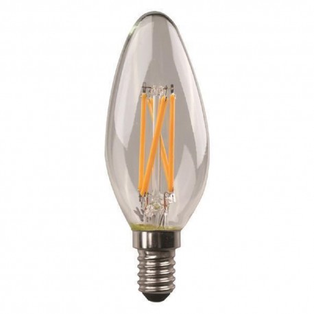 Λάμπα LED κεράκι (μινιόν) FILAMENT C37 E14  6500K γυάλινη Eurolamp