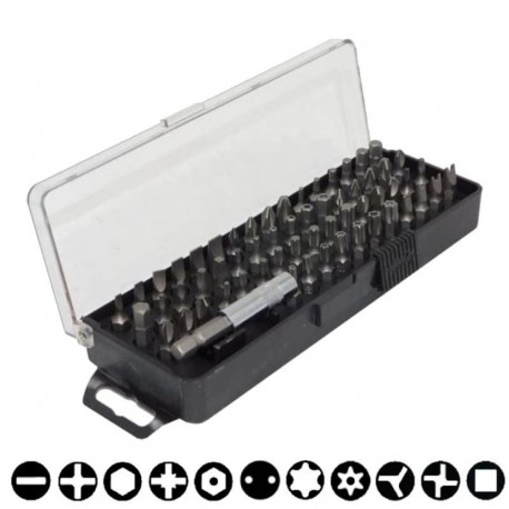 Μύτες 1/4" 25mm με μαγνητικό αντάπτορα σετ 60 τεμ. Inter 740317