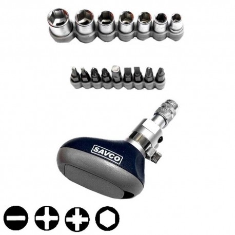 Κατσαβίδι καστάνιας νάνος 1/4" σετ 17 τεμ. AV-304 SAVCO