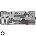 Καρυδάκια εξάγωνα και καστάνια 3/8" σετ 24 τεμ. FORCE 3251-5