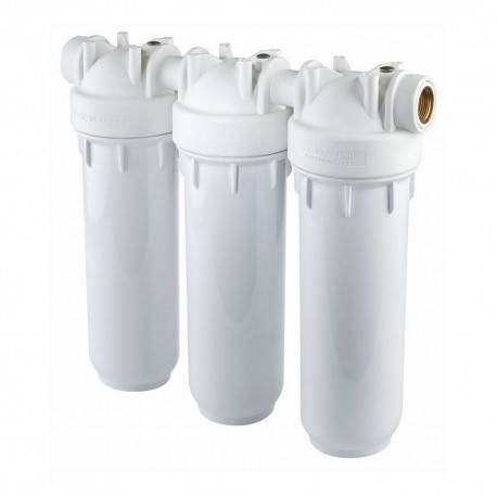 Συσκευή Φίλτρου Νερού DP TRIO τριπλή λευκή 1/2" MFO SX-BW 10" Atlas Filtri 314311