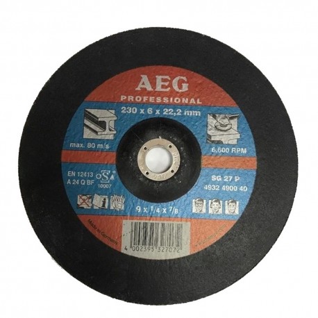 Δίσκος λείανσης μετάλλου 230x6x22.2mm SG 27 P AEG 4932490040