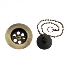 Βαλβίδα νιπτήρα 1 1/4" απλή με τάπα Μπρονζέ OEM