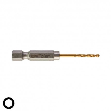 Τρυπάνια αέρος τιτανίου HSS-G TiN Red Hex 1/4" Φ2-Φ13 Shockwave Milwaukee