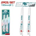 Λάμα σπαθοσέγας ξύλου 150mm σετ 2 τεμ. TAC52644D TOTAL